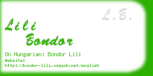 lili bondor business card